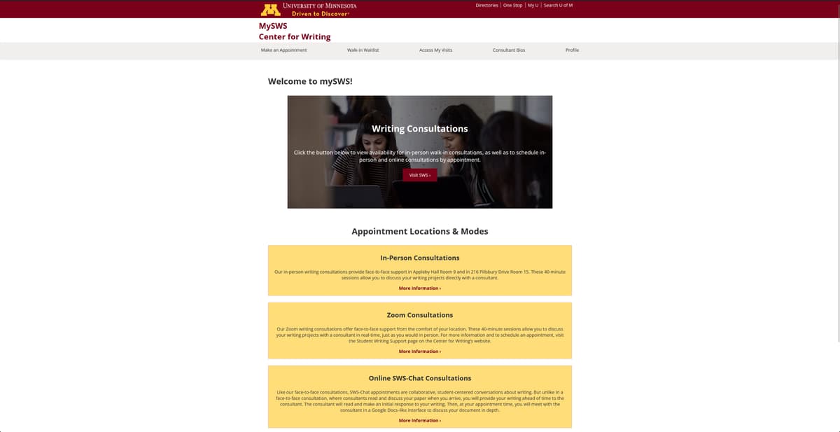 UMN Student Writing Support